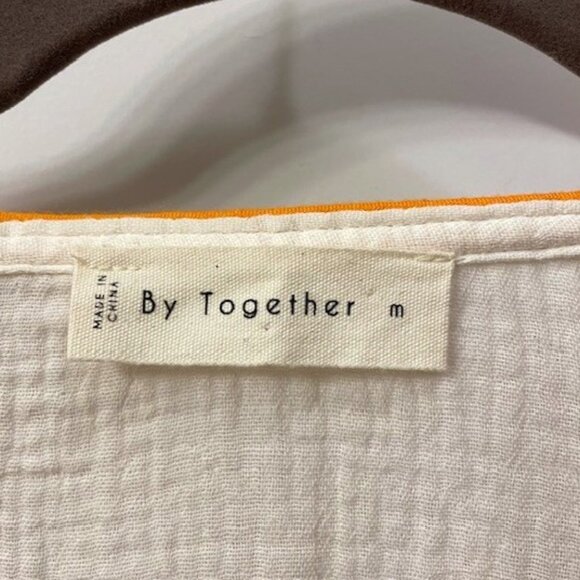 By Together Embroidered Avalon Long Sleeve Oversized Top Cotton Medium Boho - Picture 12 of 16